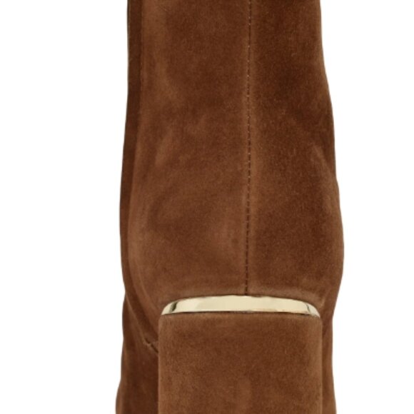 Nine West 9x9 Brown/Natural Suede Square Toe Booties - Size 7 (Runs Large) - Picture 3 of 3